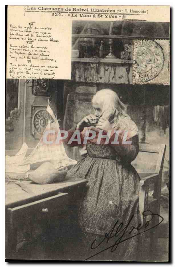 CPA Folklore Les chansons de Botrel illustrees le voeu a Saint Yves