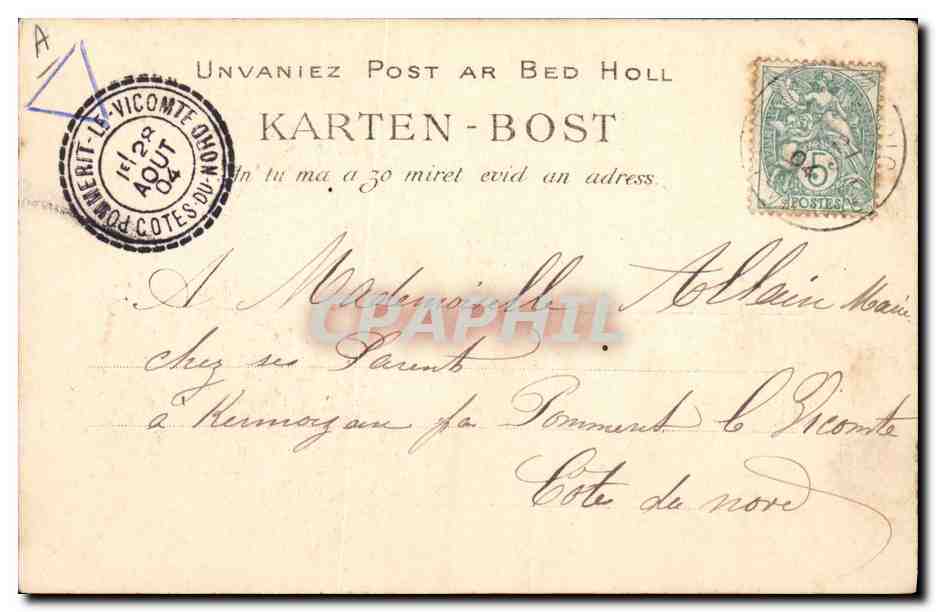 CPA Folklore le chasnonnier breton Theodore Botrel — Verso