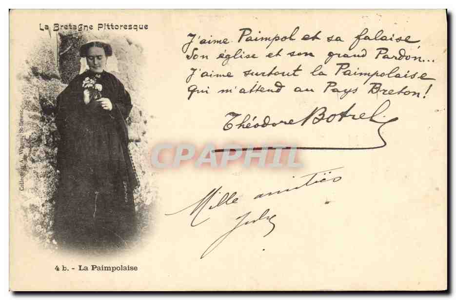 CPA Folklore La Paimpolaise Botrel Bretagne