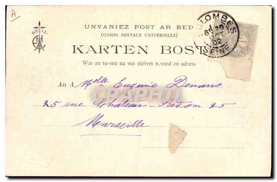 CPA Folklore Botrel En route pour le pardon Chien — Verso