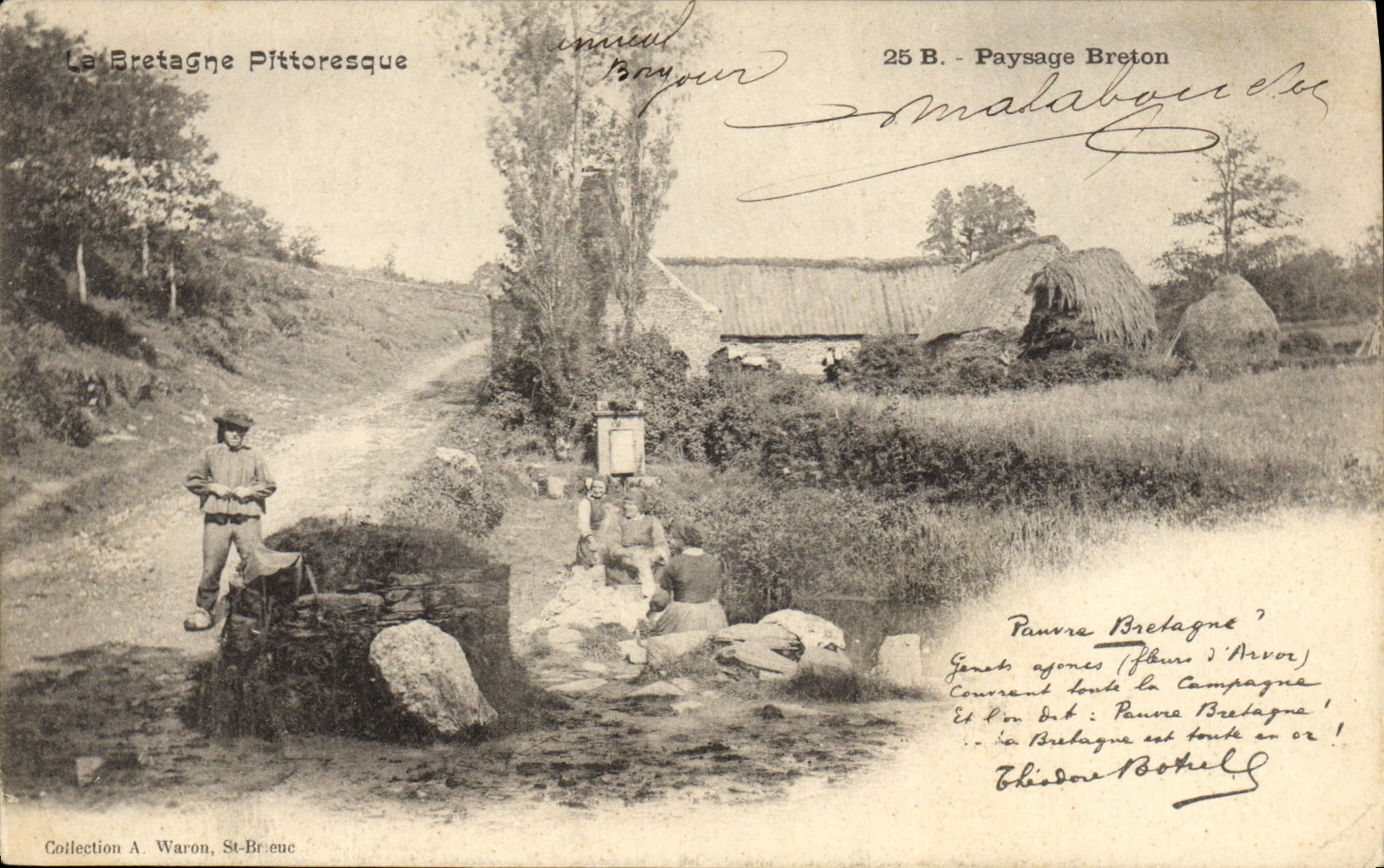 CPA Folklore Botrel paysage breton