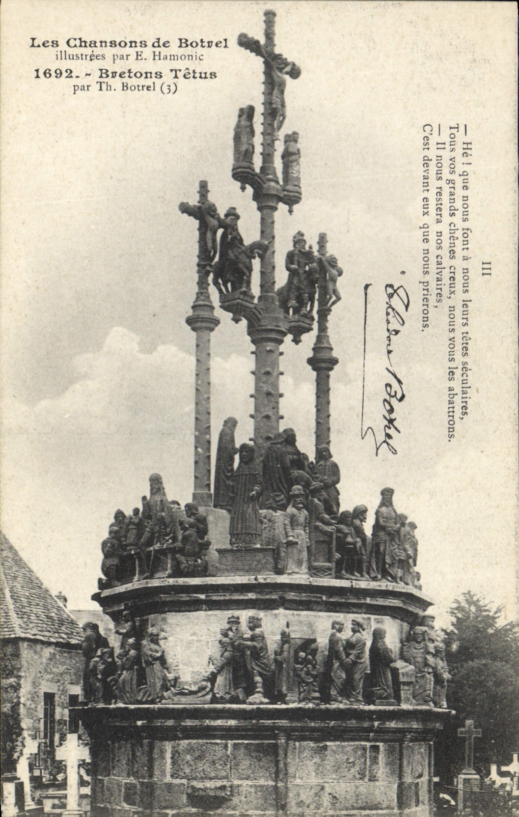 CPA Folklore Les chansons de Botrel illustrees Bretons tetus