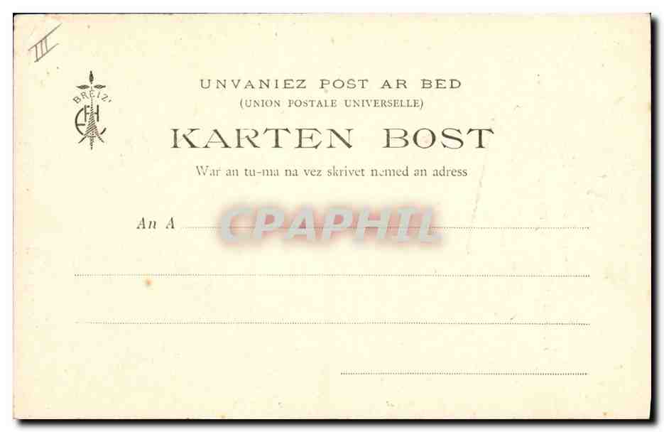 CPA Folklore Botrel Scene Champetre Bretagne Vache — Verso