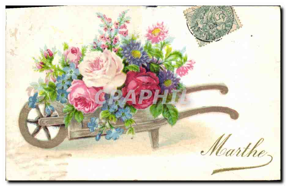 CPA Fantaisie Fleurs Marthe 