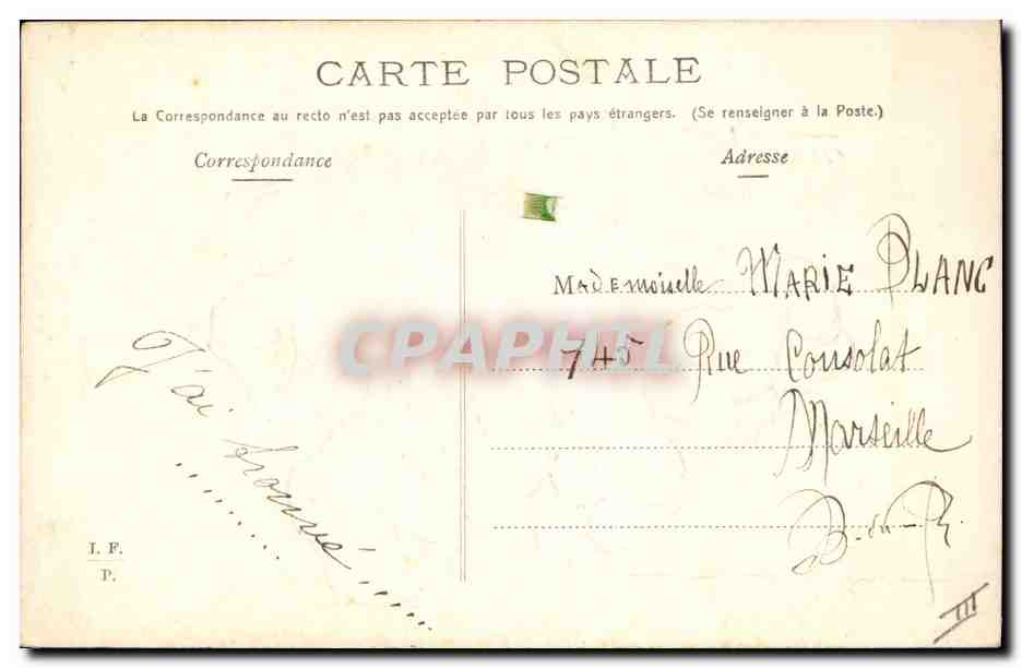 CPA Fantaisie Fleurs Poisson — Rückseite