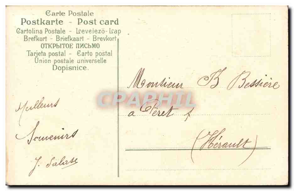 CPA Fantaisie Fleurs  — Rückseite