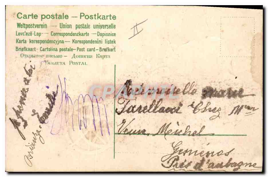 CPA Fantaisie Fleurs Enfant — Verso