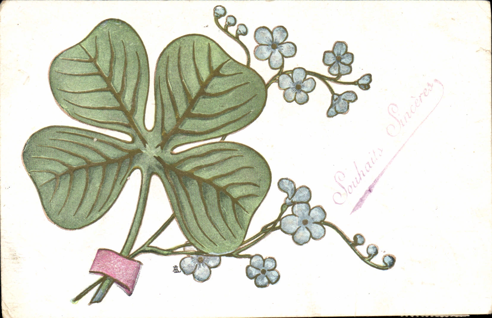 CPA Fantaisie Fleurs Trefle 