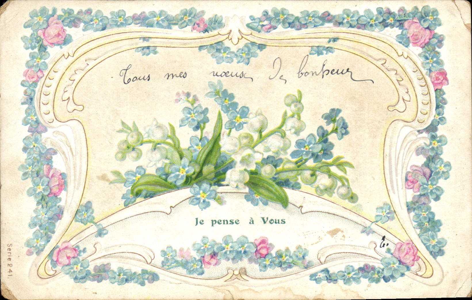 CPA Fantaisie Fleurs Muguet