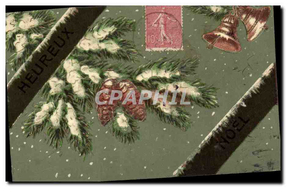 CPA Fantaisie Fleurs Noel
