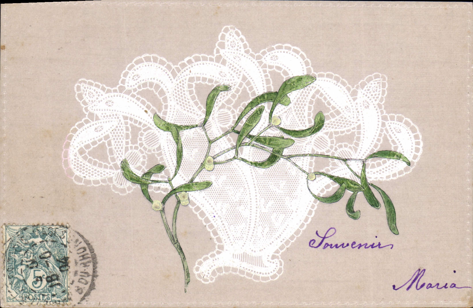 Mistral dans un vase à dentelle — Souvenir Maria — G. B. Paris
