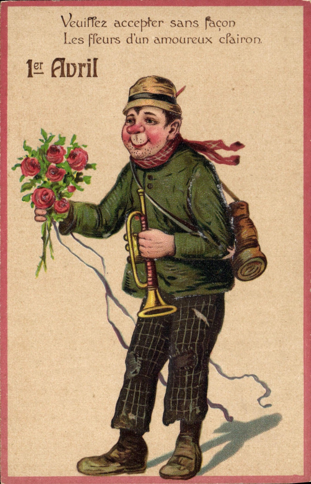 Amoureux avec trompette — 1er Avril — P&P Série 11000