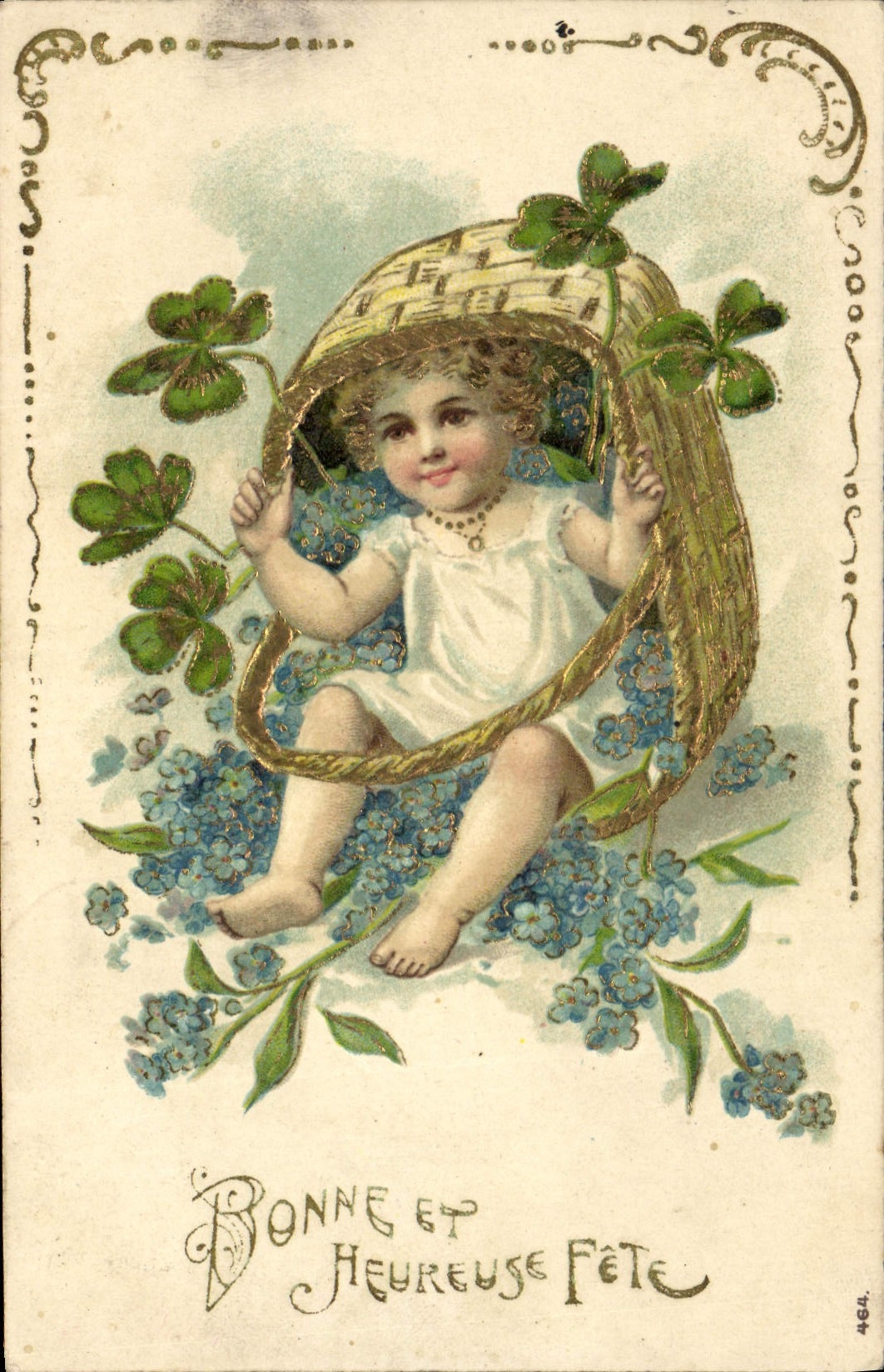 CPA Fantaisie Fleurs Enfant Trefles