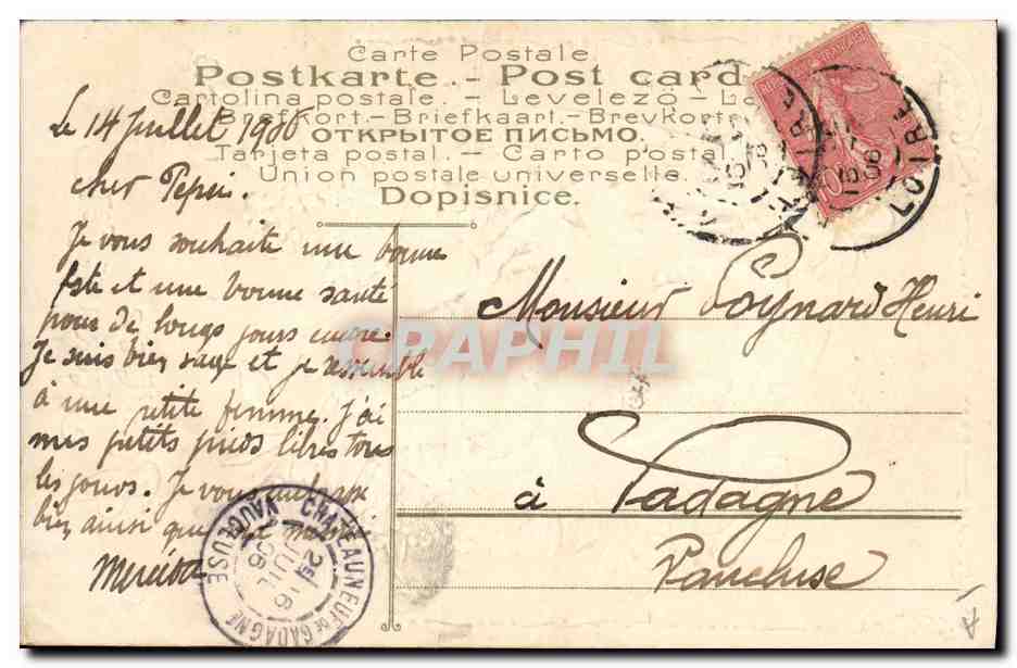CPA Fantaisie Fleurs Enfant Trefles — Rückseite