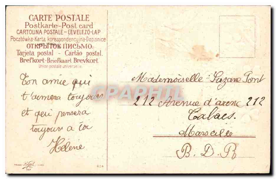 CPA Fantaisie Fleurs  — Verso