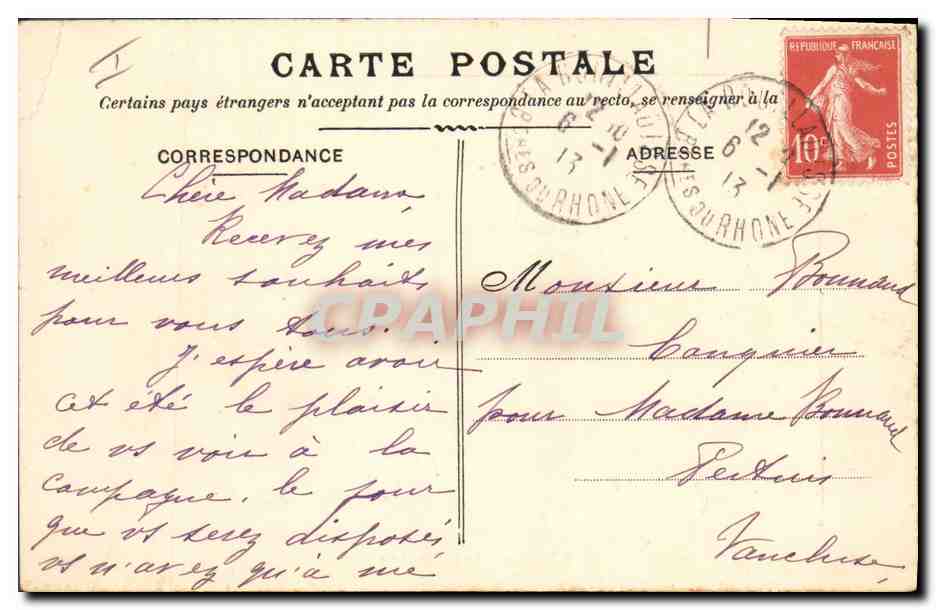 CPA Fantaisie Illustrateur L'auto des Postes — Verso