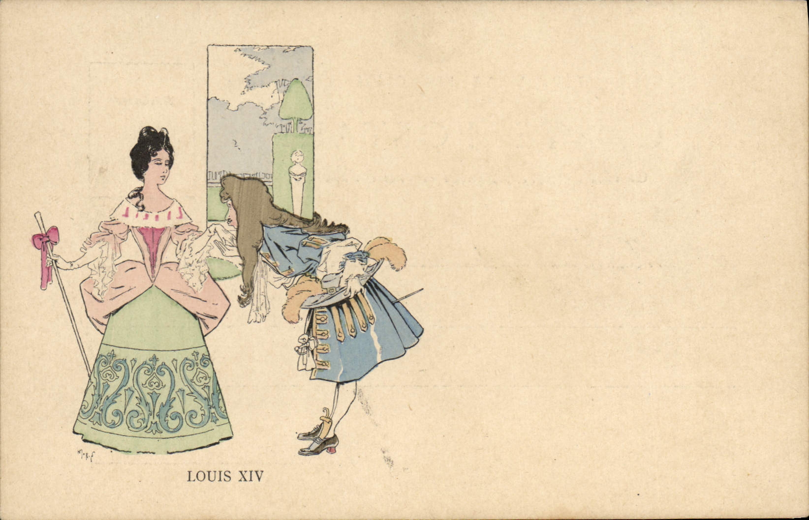 CPA Fantaisie Illustrateur Louis XIV
