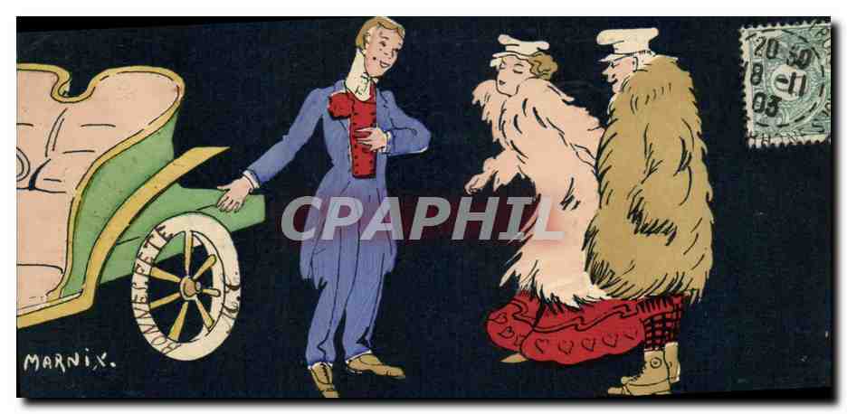 CPA Fantaisie Illustrateur La vente Marnix Automobile