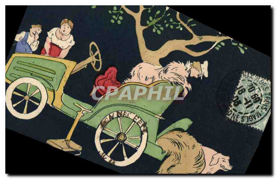 CPA Fantaisie Illustrateur En panne Marnix Automobile 