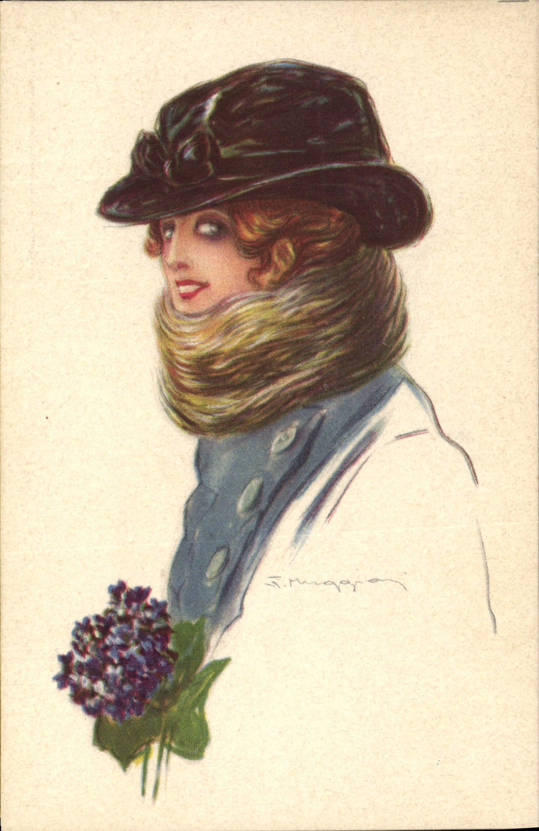 CPA Fantaisie Illustrateur Femme