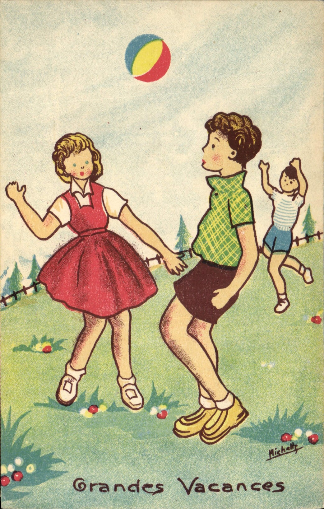 CPA Fantaisie Illustrateur Enfants Grandes Vacances