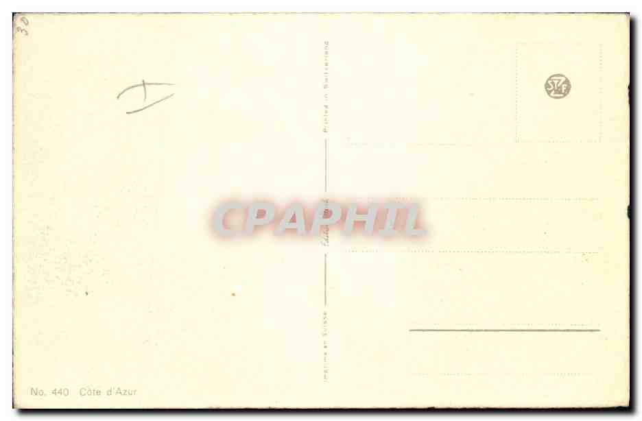 Côte d'Azur — paysage côtier — éditeur imprime en Suisse, n° 440 — Rückseite
