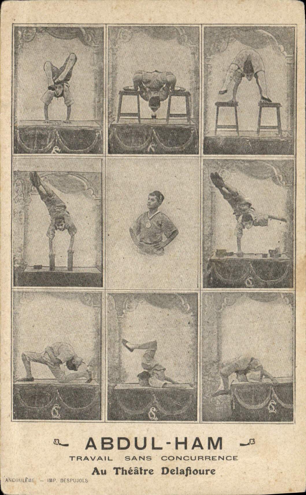 Abdul-Ham — Travail sans concurrence — Au Théâtre Delafloure — Imp. Despujols, Angoulême