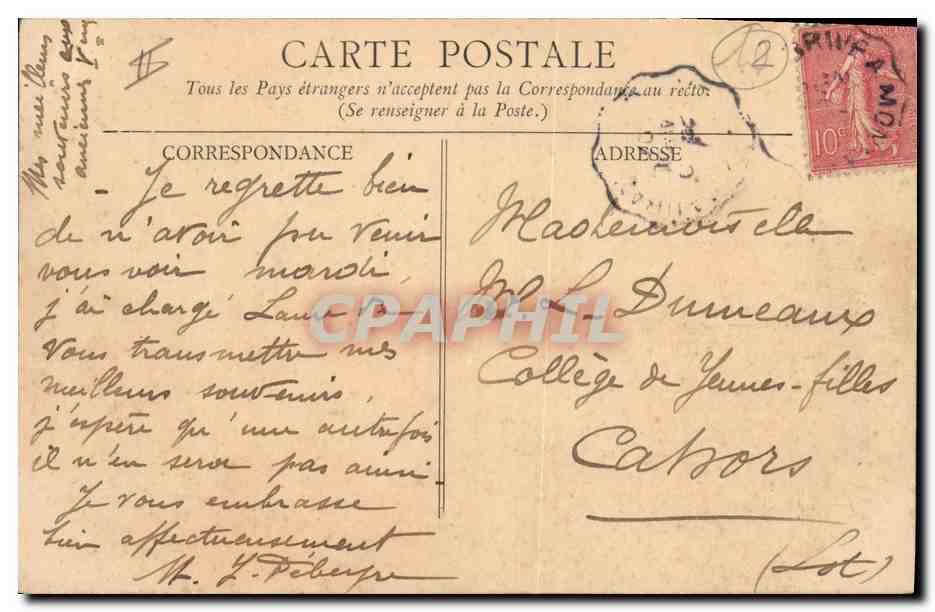CPA Kiosque a musique Rodez — Verso