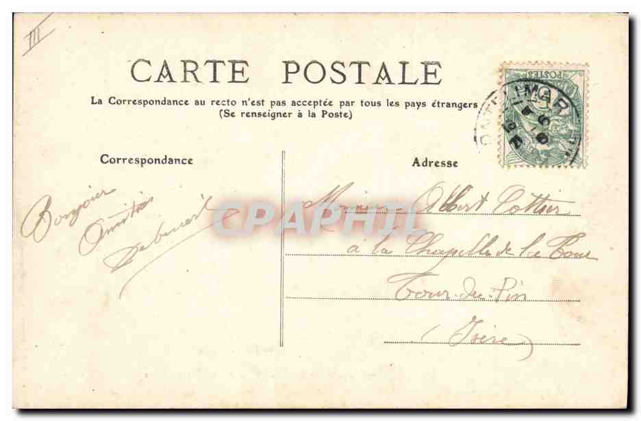 CPA Kiosque de musique Allees du Champ de Mars Montelimar — Verso