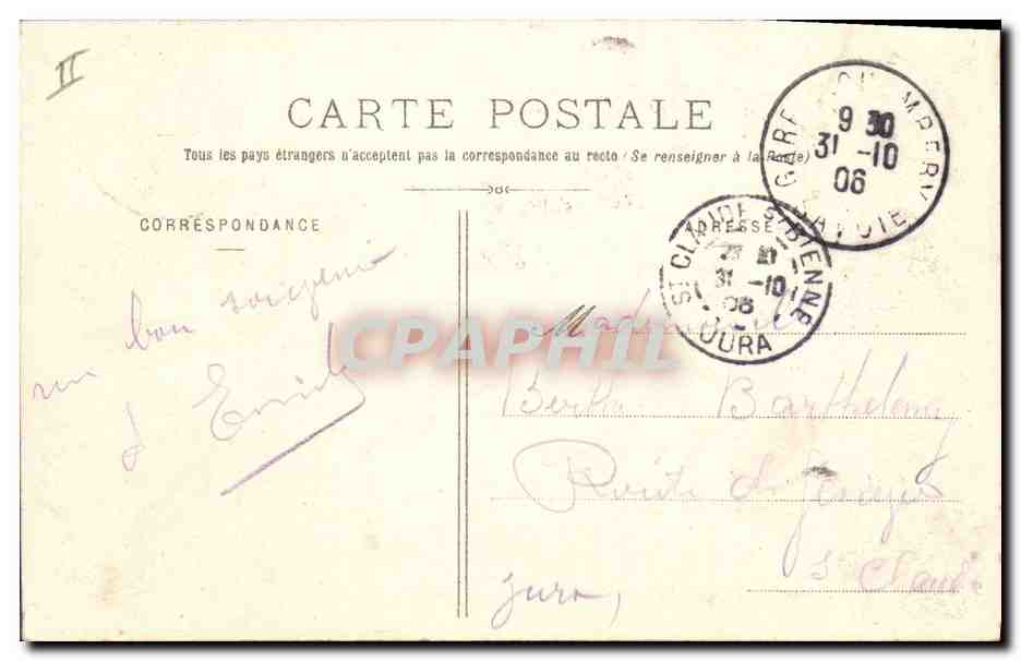 CPA Kiosque Chambery Le jardin public  — Verso