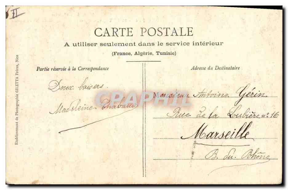 CPA Kiosque et terrasses Monte Carlo  — Verso