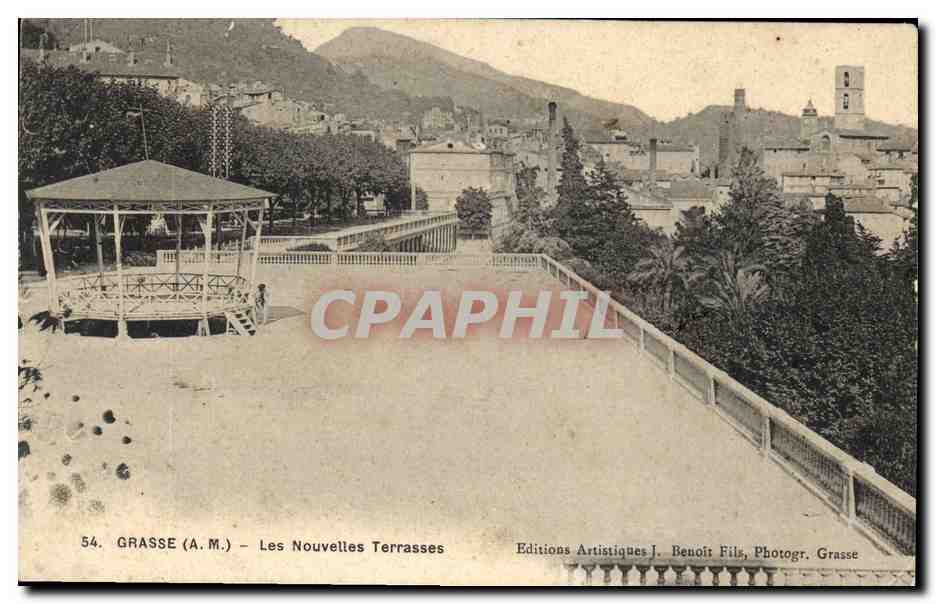 CPA Kiosque Grasse Les nouvelles terrasses
