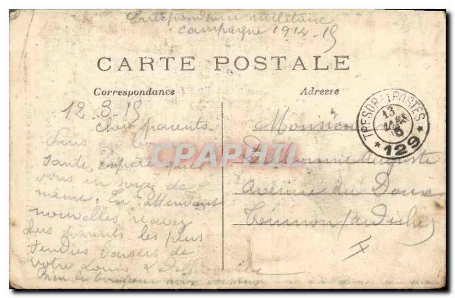 CPA Militaria General Currieres de Castelnau — Rückseite