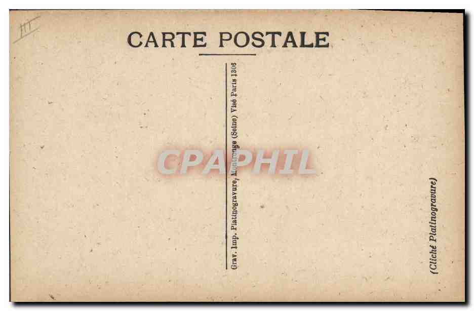 Général Berthelot — portrait militaire — Grav. imp. Platinographie (Saine) Paris — Verso