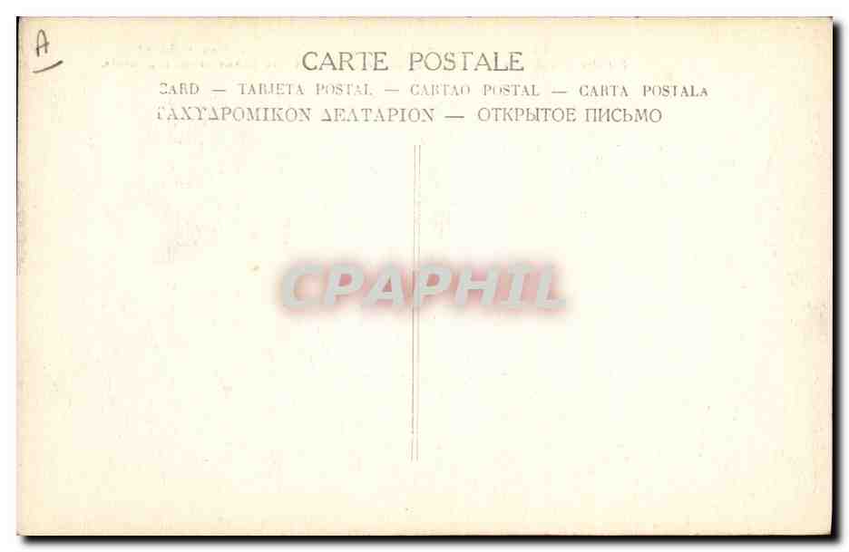 Près du front, un général français salue le drapeau d'un régiment — texte bilingue français/allemand — éditeur CPAPHIL — Achterkant