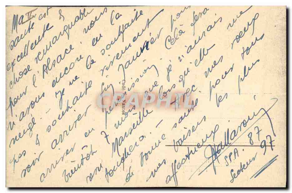 CPA Militaria Le general Dupurt et son Etat Major passent le poteau frontiere  — Rückseite