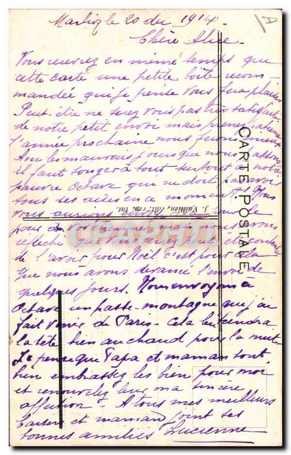 CPA Militaria General de Castelnau Commandant l'armee de Lorraine — Verso