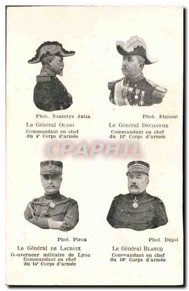 CPA Militaria General Oudri Decharme De Lacroix Blancq