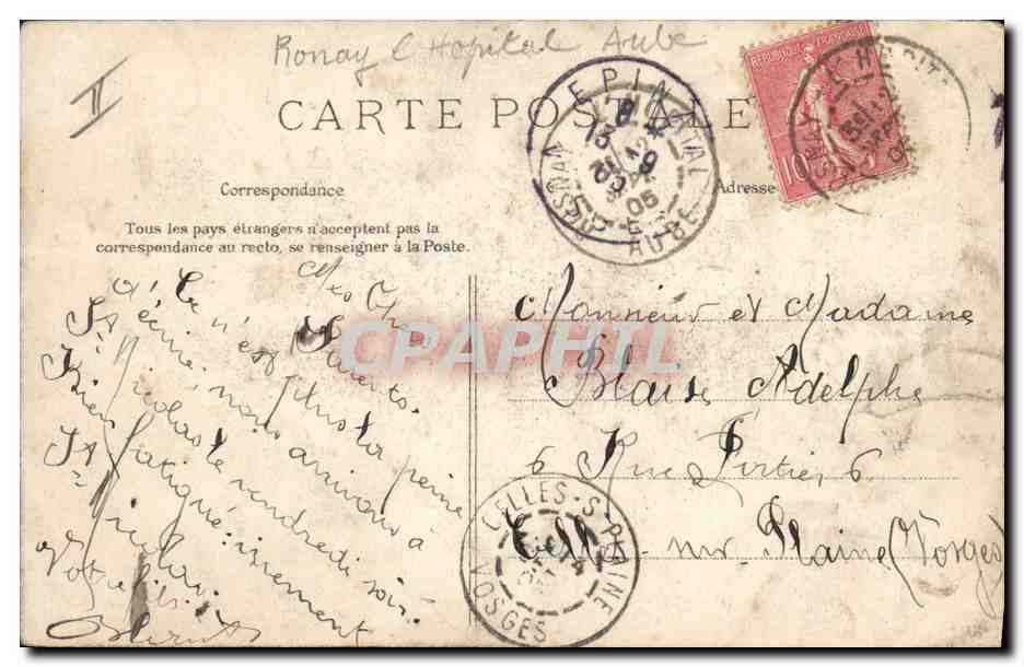 CPA Militaria Les grandes manoeuvres de 1905 Le general Hagron et son Etat Major  — Verso