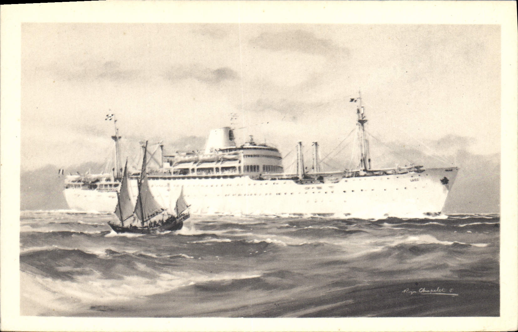 Cruiser et voilier — Compagnie des Messageries Maritimes « Laos » — éditeur Alépée et Cie, Paris