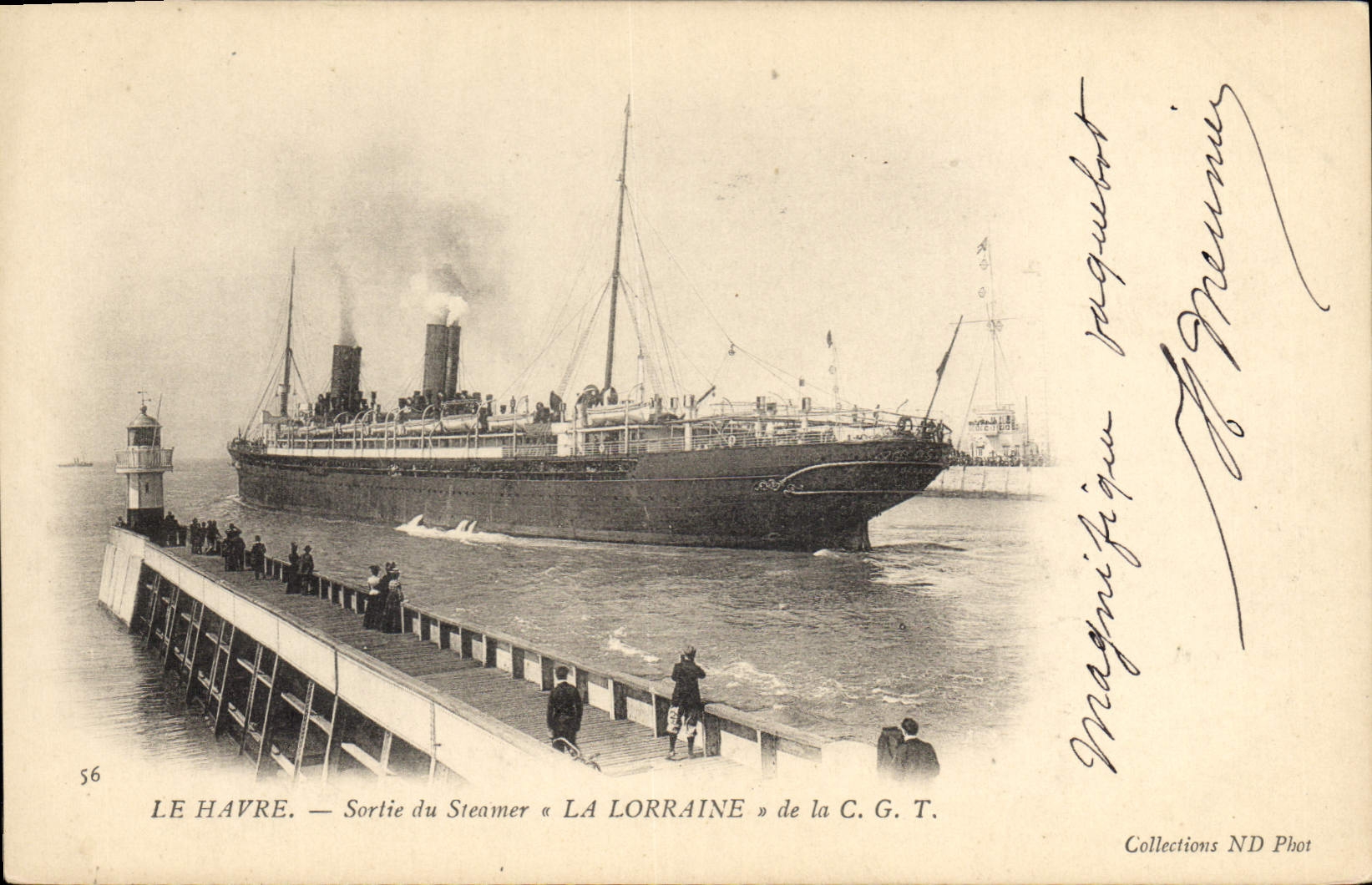 Le Havre — Partenza del piroscafo « LA LORRAINE » della C.G.T. — Collections ND Phot