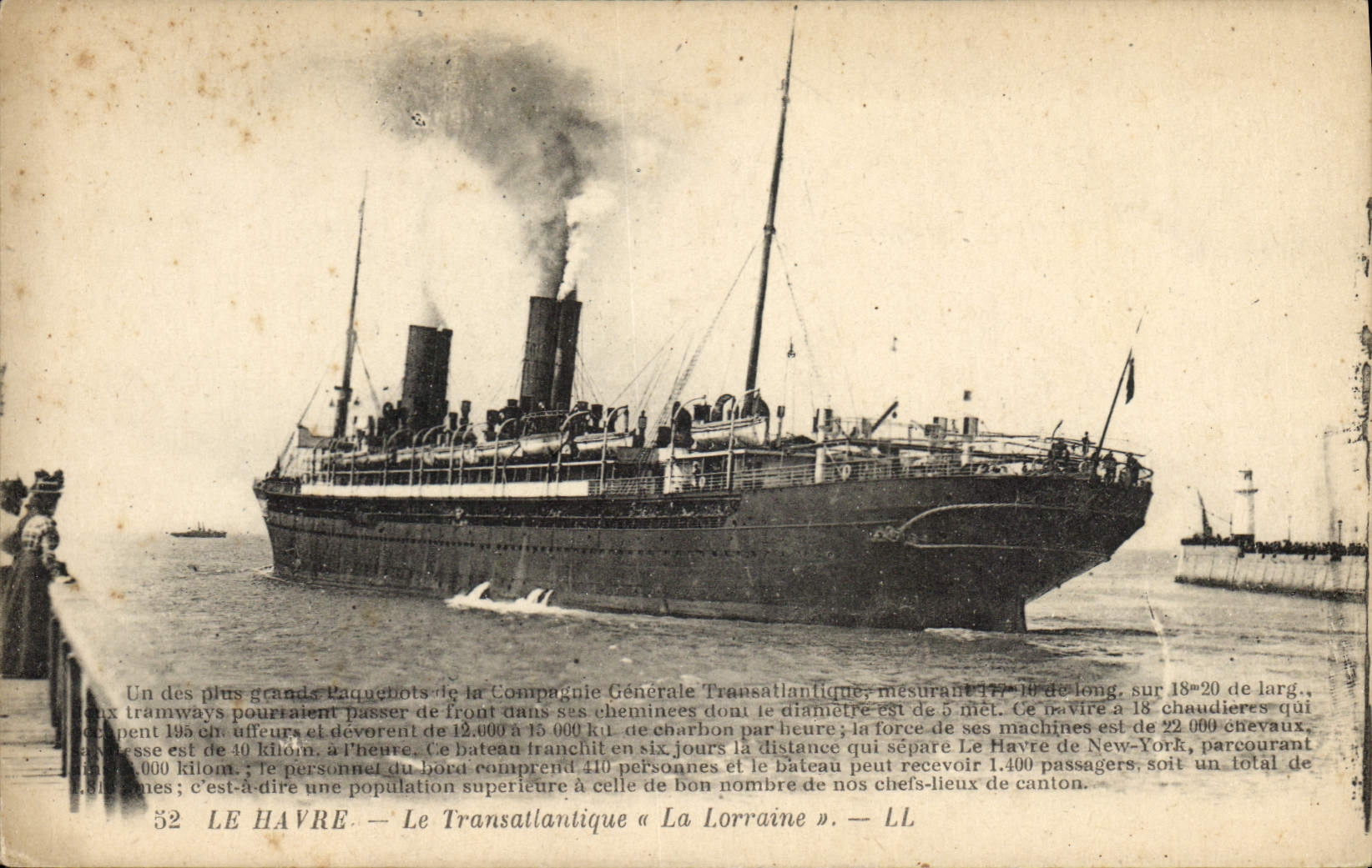 Le Havre — Le Transatlantique « La Lorraine » — LL
