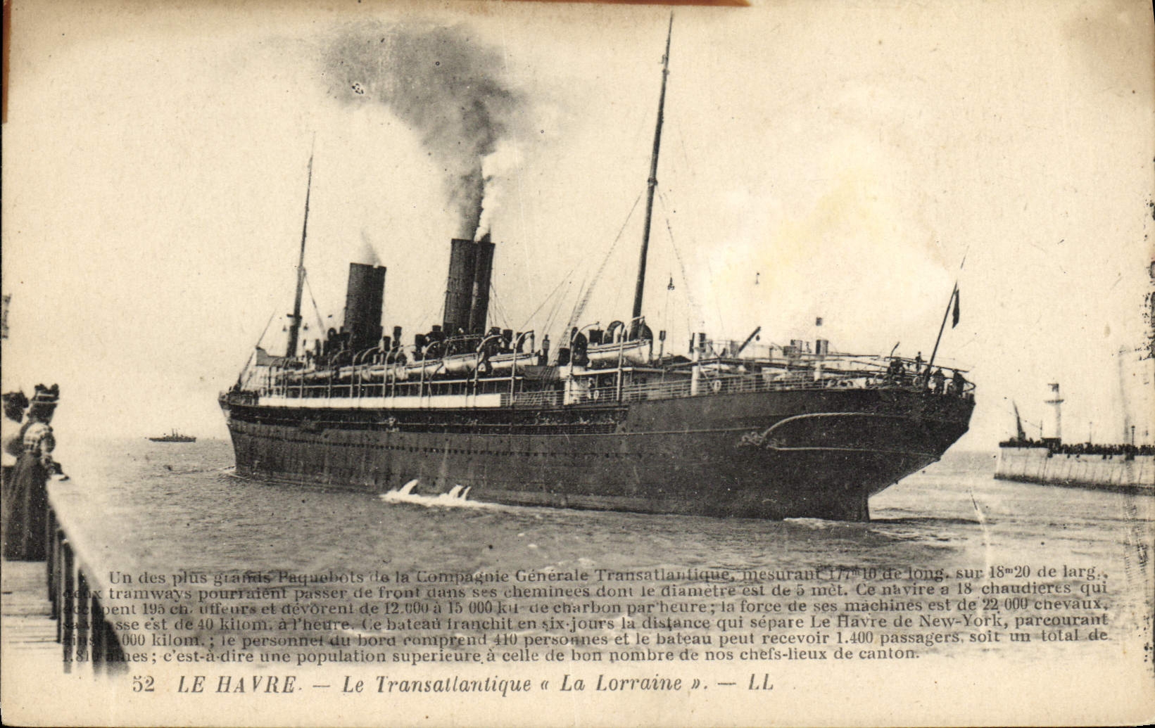 Le Havre — Le Transatlantique « La Lorraine » — Lévy Fils et Cie, Paris