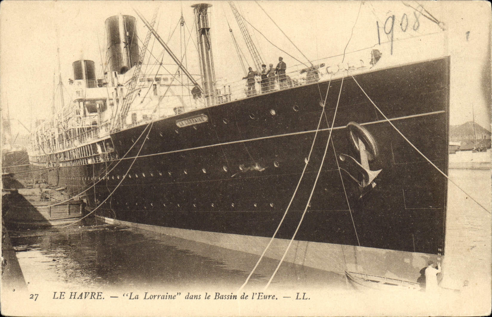 Le Havre — 'La Lorraine' nel Bacino dell'Eure — LL. — 1908