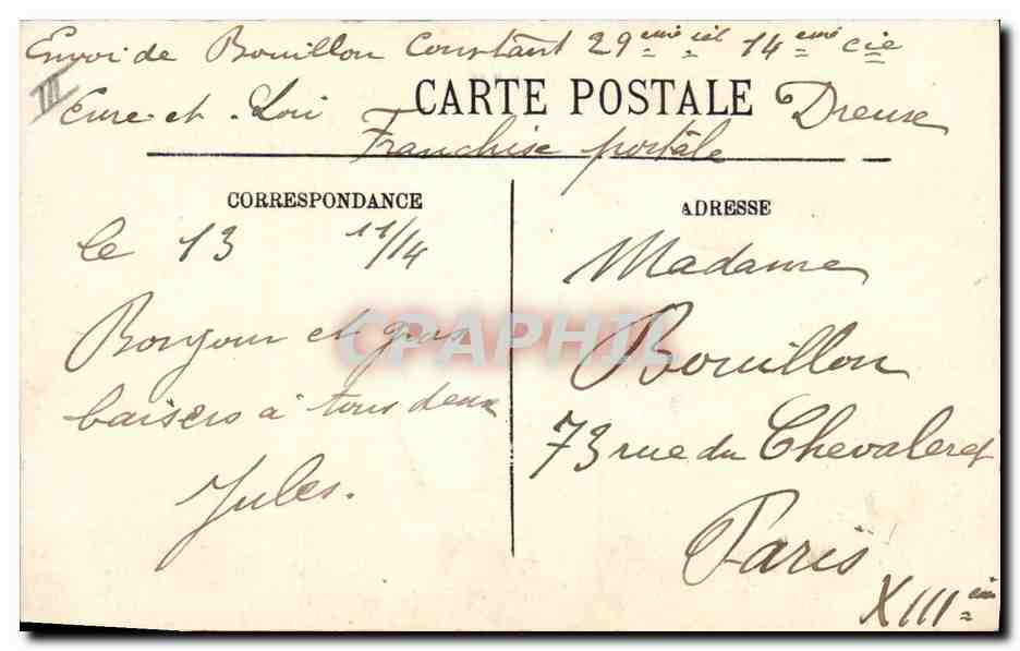 CPA Cloche Dreux Salle gothique au 2eme etage de l'Hotel de ville — Rückseite