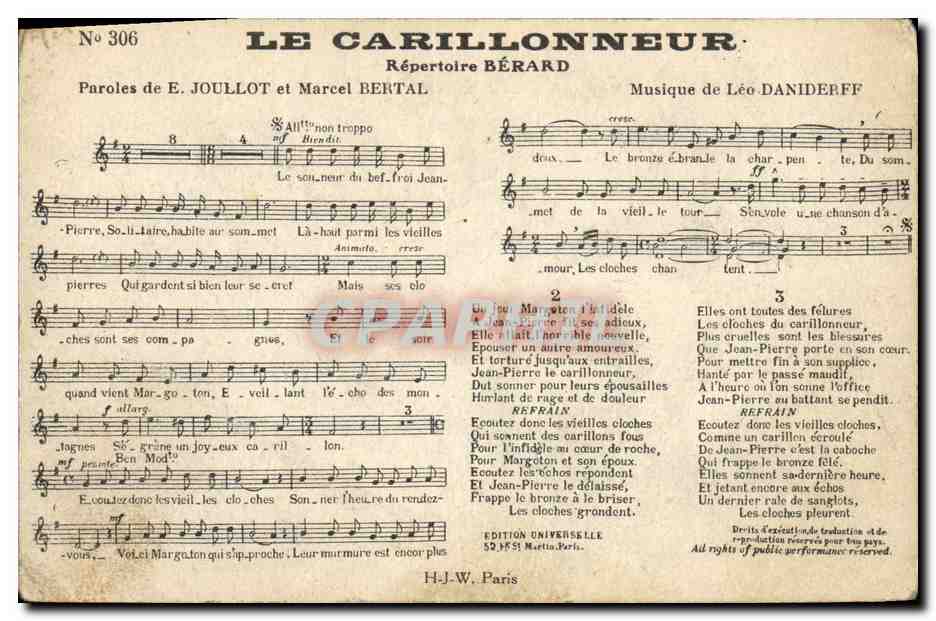 CPA Cloche Le carillonneur Berard Joullot Leo Daniderff