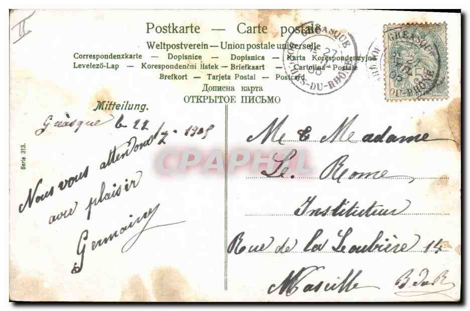 CPA Cloches Enfant Lapin  — Rückseite