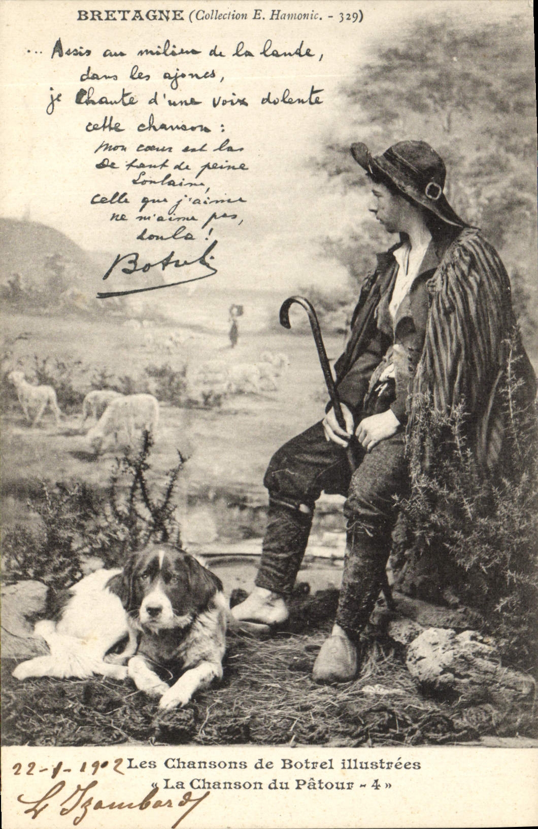 CPA Folklore Bretagne Les chansons de Botrel La chanson du patour Chien