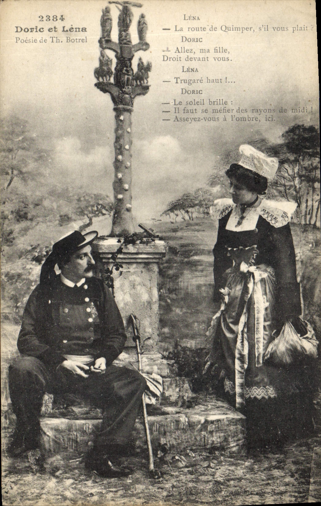 CPA Folklore Les chansons de Botrel Doric et lena 