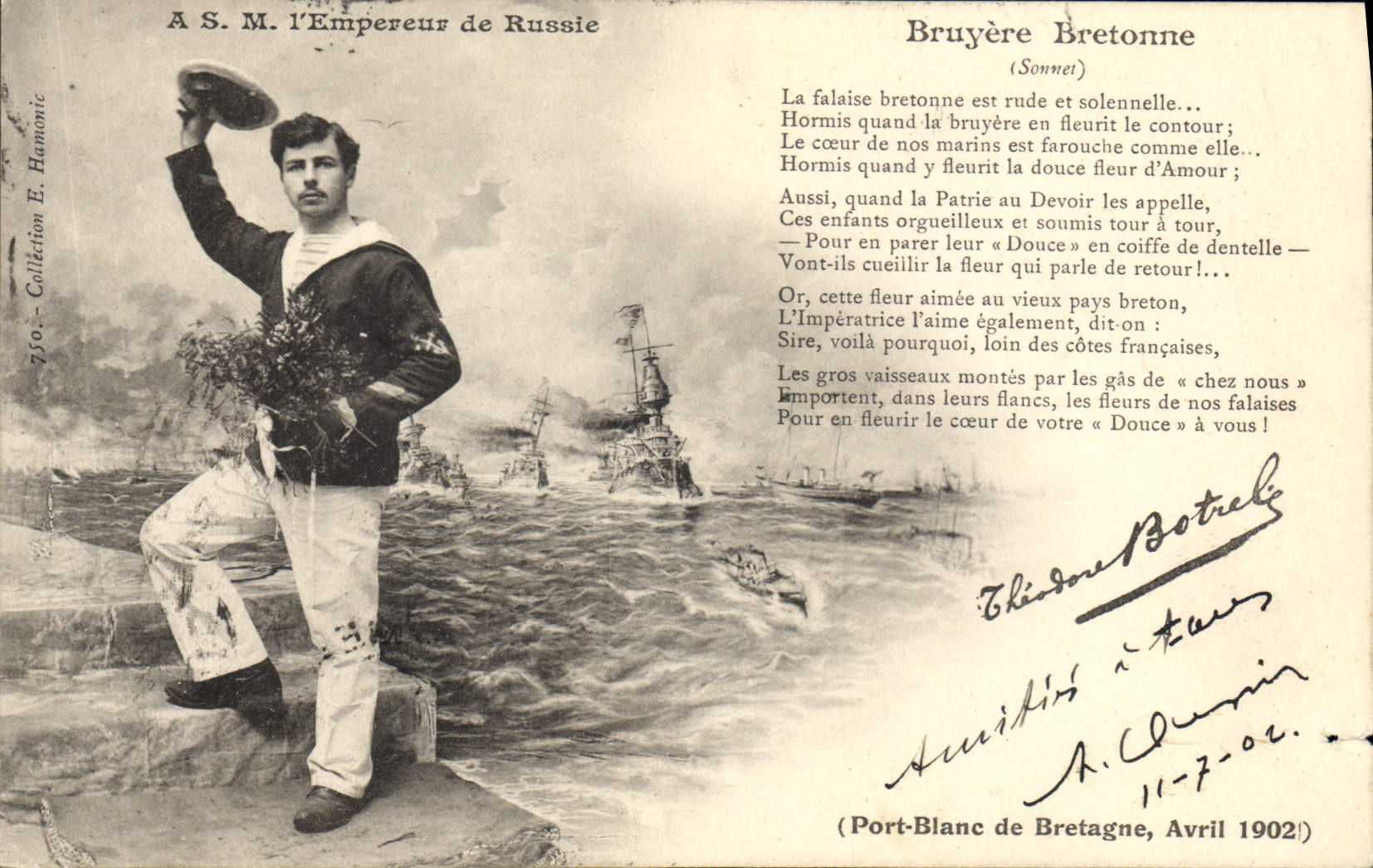 CPA Folklore Botrel A SM l'Empereur de Russie Russia Bruyere bretonne 